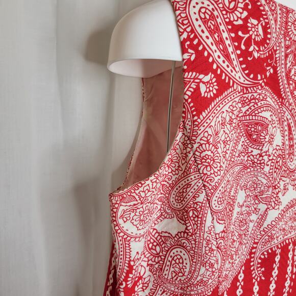 Signature by Robbie Bee Red White Paisley Print Tank Dress, 14 - Picture 10 of 11